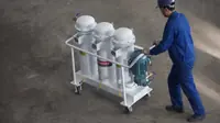 Vue 2 — Unité de filtration de précision pour épuration d'huile lubrifiante industrielle JY-H330